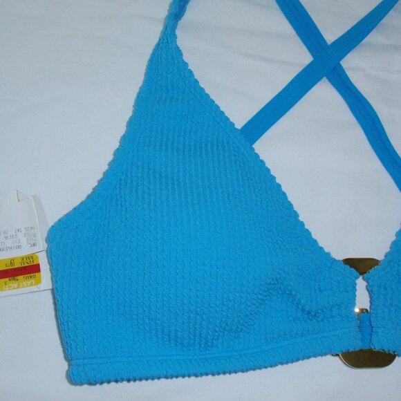 Bleu Rod Beattie Textured Ring Front Bra Sized Swimwear Bikini Top NWOT 34D - Picture 3 of 13